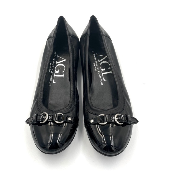 AGL Cap Toe Leather Ballet Flat- size 10.5 - Picture 2 of 11